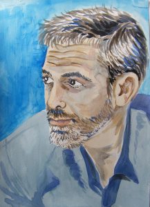 akwarela George Cloony - malgorzata Jasklowska