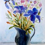 wazon z kwiatami - akwarela Małgorzata Jaskłowska
