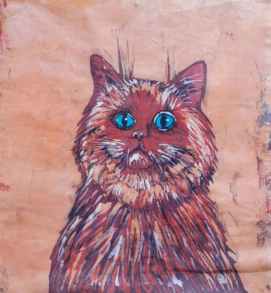 batik kot - halina jaskłowska