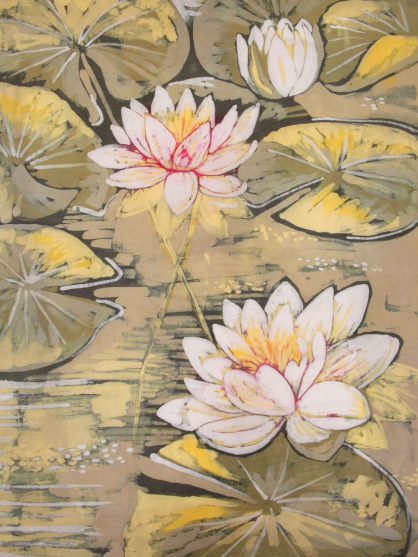 batik kwiaty lilie wodne