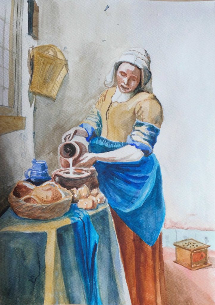 vermeer mleczarka akwarlea