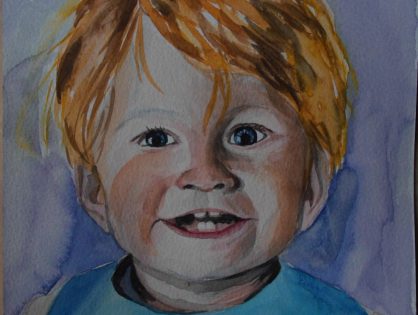 Portret dziecka - akwarela