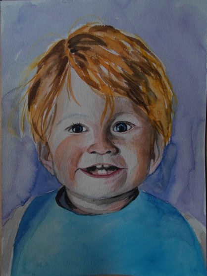 Portret dziecka - akwarela